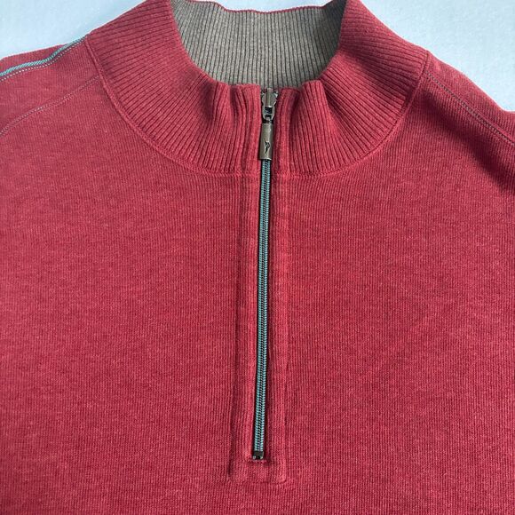 Tommy Bahama Flipshot Reversible Pullover Men 3XL Rust Red Half Zip Casual Prep - Picture 2 of 9